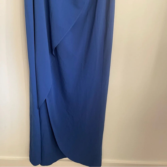 Crosby by Mollie Burch Sasha blue shoulder tie asymmetrical maxi dress Small - Picture 5 of 9